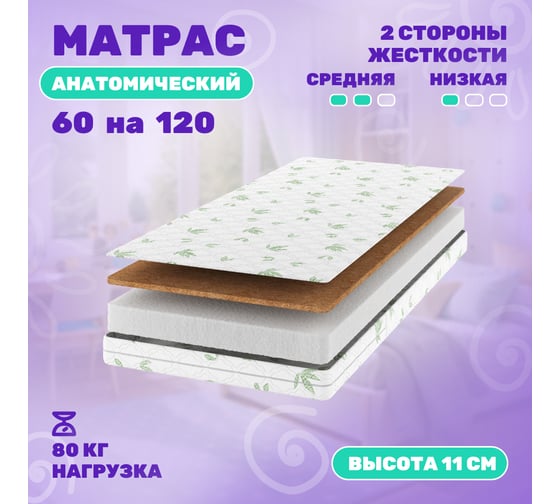 Матрас Капризун холкон с кокосом 120 на 60 см 413070