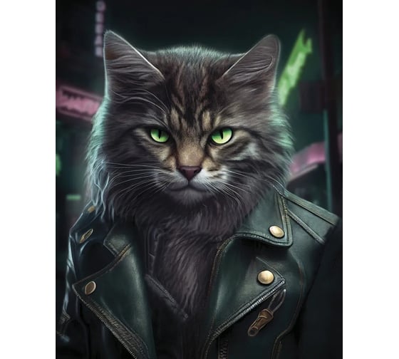 Картина Fbrush Брутальный кот 2 40х50 см kt45-14243