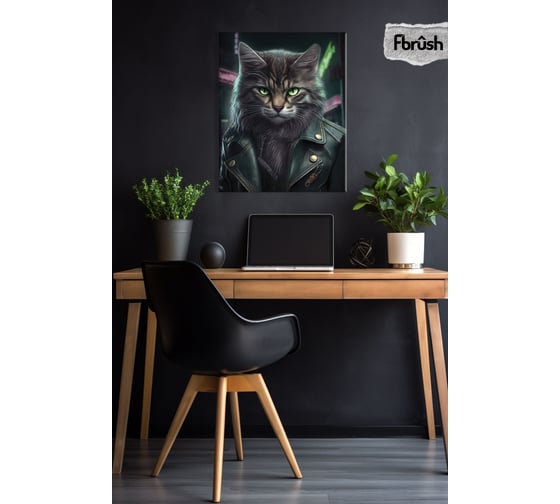 Картина Fbrush Брутальный кот 2 40х50 см kt45-14243