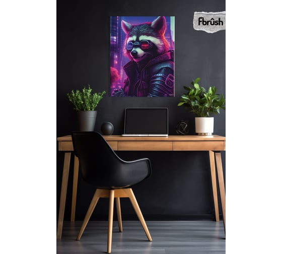 Картина Fbrush Енот неон 40х50 см kt45-14203