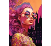 Картина Fbrush Неоновый город 50x70 см kt57-14443