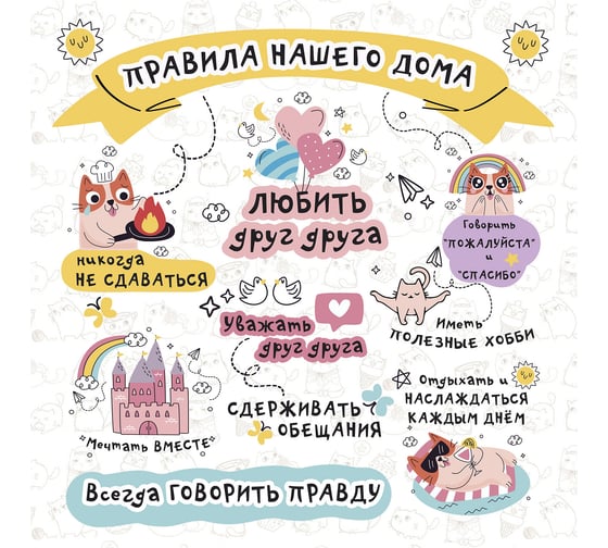 Картина Fbrush Милые правила 30x30 см Lm35-14119