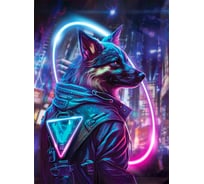 Картина Fbrush Неоновый Кибер пёс 1 50x70 см kt57-14221
