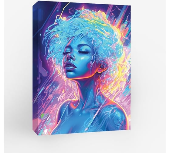 Картина Fbrush Неоновый дождь 50x70 см kt57-14444