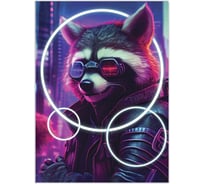 Картина Fbrush Неоновый енот 50x70 см Lm57-14408