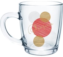 Кружка ООО Декорстайлгласс конфетти с декором, 300 мл, красный 23121334002