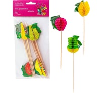 Шпажка для канапе и напитков ALMIN ФРУКТЫ РАЗНОЦВЕТНЫЕ h 150 мм, 12 шт 1/72 GD-9309
