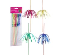 Трубочка для коктейля ALMIN ВУЛКАН с изгибом, разноцветная, h 240 мм, d 5 мм, 8 шт 1/72 GD-882