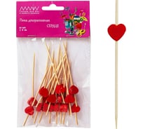 Шпажка для канапе ALMIN СЕРДЦЕ КРАСНАЯ бамбуковая, h 90 мм, 20 шт 1/72 GD-7009