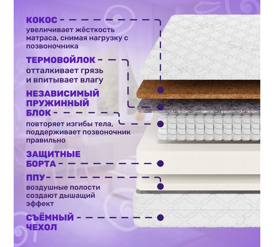 Матрас Капризун микс хард 180х80 см 412996
