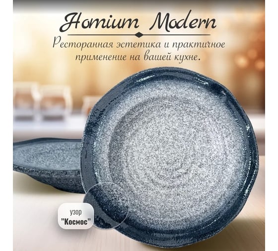 Набор тарелок Homium Kitchen, Home Modern, 2 шт., цвет сине-белый, D26 см set2homemodernBLWH