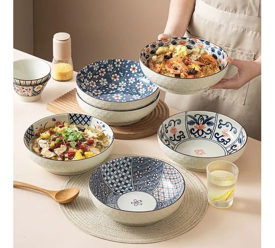 Набор тарелок Homium Japanese Collection, Home, глубокая, цвет синий, D23.5 см set2homeJC02