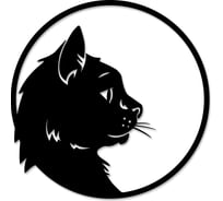 Панно leve wall art no:24 cat profile black LEV00992