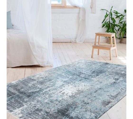 Дизайнерский ковер leve medellin silver blue LEV01066
