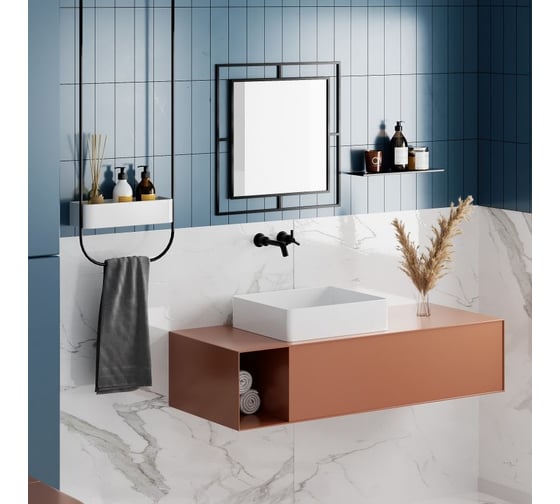 Настенное зеркало leve corner mirror black LEV01010