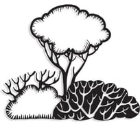 Панно leve wall art no:31 bushes black LEV00972