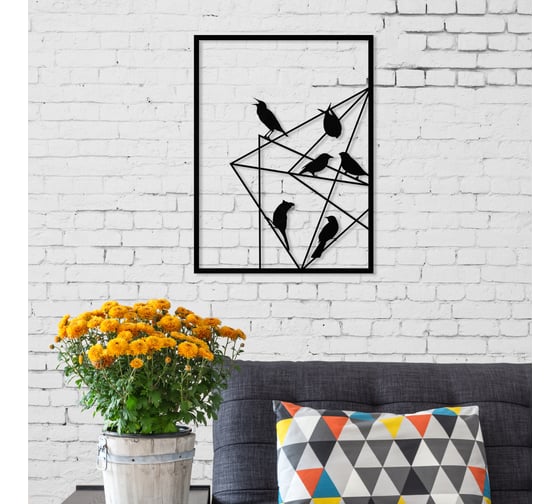 Панно leve wall art no.11 birds on wire black LEV00980
