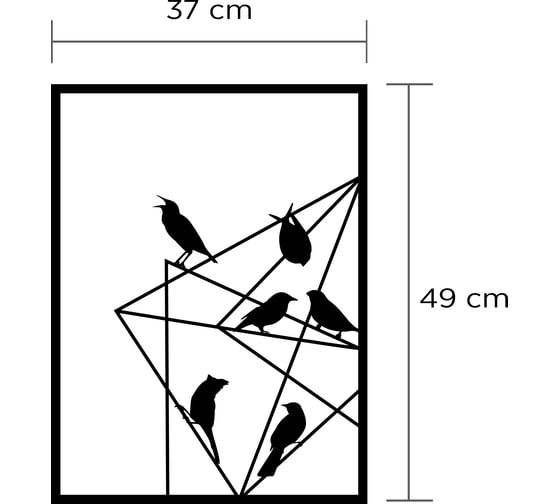 Панно leve wall art no.11 birds on wire black LEV00980