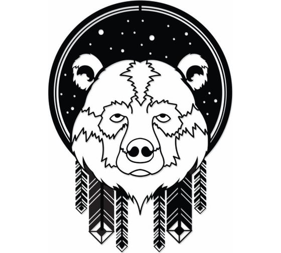 Панно leve wall art no:46 bear black LEV00956 1