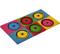 Коврик кокосовый ворс на ПВХ основе VORTEX Пуговицы 15мм, 35х60см 22426