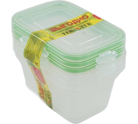 Набор пищевых контейнеров Тек-А-Тек прямоугольный ECONOM SE H14-03 из 3 шт. по 500 мл SE-H14-03