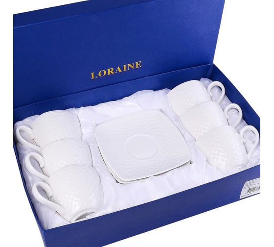Кофейный набор на 6 персон LORAINE 160 мл, фарфор, премиум 60009