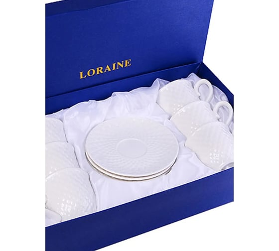Кофейный набор на 6 персон LORAINE 160 мл, фарфор, премиум 60008