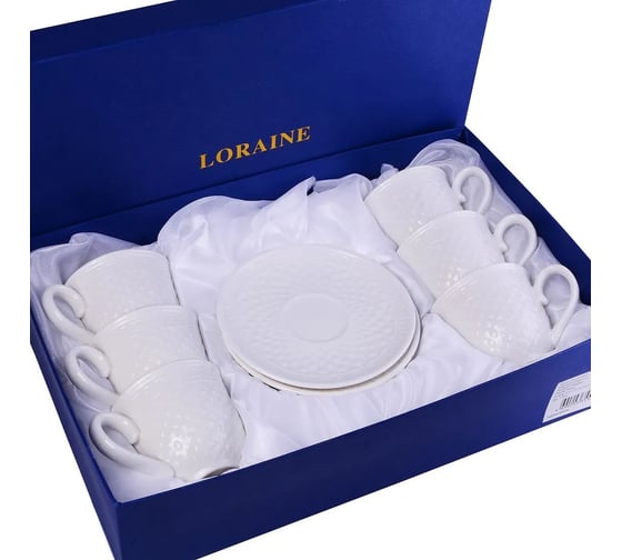 Кофейный набор на 6 персон LORAINE 160 мл, фарфор, премиум 60007
