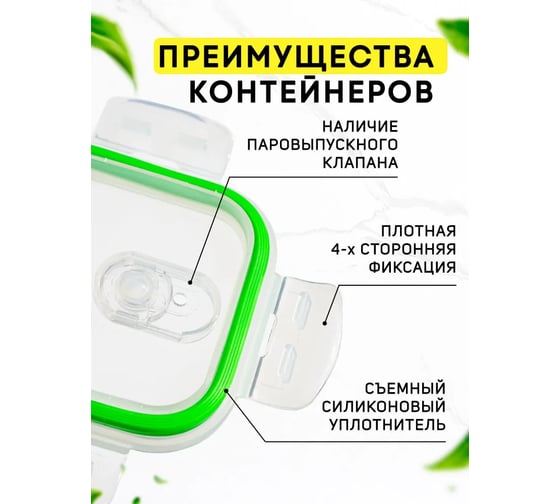 Набор из 3 жаропрочных мисок с крышками LORAINE 26266