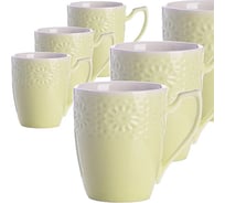Набор из 6 кружек LORAINE 220 мл, из керамики, на подставке 31387