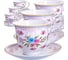 Чайный сервиз на 6 персон LORAINE 220 мл, из фарфора, премиум, цветы 26430 1