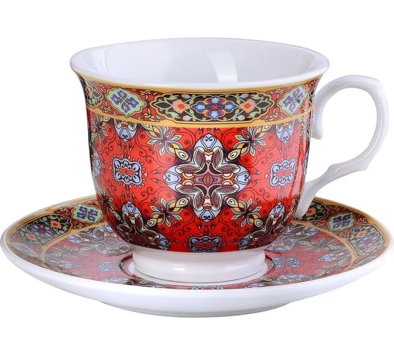 Чайный сервиз на 6 персон LORAINE 220 мл, из фарфора, премиум, цветы 26431