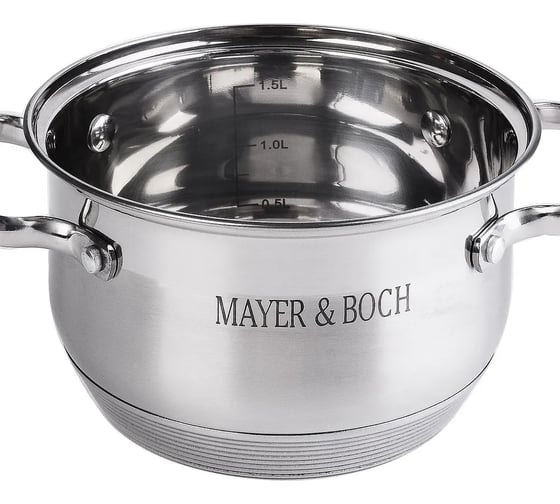 Кастрюля с крышкой MAYER&BOCH 2.1 л, из нержавеющей стали 30946
