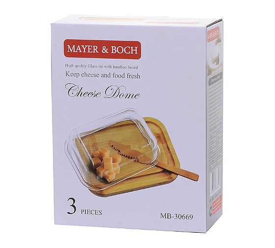 Деревяннная стеклянная масленка с ножом MAYER&BOCH 30669
