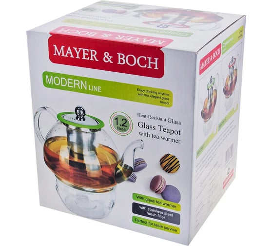 Чайник MAYER&BOCH 1.2 л, стеклянный 25678