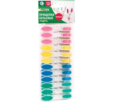 Прищепки для белья PATERRA Радуга 12 шт. 402-530