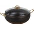 Кастрюля OMS collection со стеклянной крышкой 32x12 см 9,5 л с антипригарным покрытием, цвет черный/золотой 3141-32-Gd 1