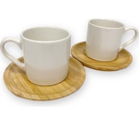 Кофейный сервиз OMS collection на 6 персон Istinye из бамбука/фарфора, цвет белый B4414