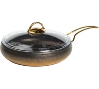 Сковорода OMS collection с крышкой с АП покрытием, размер 28x7 см 3,5 л, цвет черный/золото 3241-GL-28-Gd