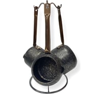 Набор турок OMS collection с антипригарным покрытием из 4 предметов: 0,2 л; 0,35 л; 0,45 л; подставка, цвет медный 7220-Cp