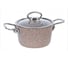 Кастрюля OMS collection со стеклянной крышкой, размер 16x8,5 см 1,8 л с антипригарным покрытием, цвет коричневый 3111S-16-Bn 1