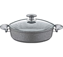 Сотейник OMS collection со стеклянной крышкой 28x8 см 4,2 л с антипригарным покрытием, цвет серый 3310.01.02-28-Gr