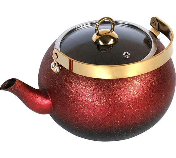 Чайник OMS collection с антипригарным покрытием, размер S - 1 л, цвет красный 8212-S-Rd