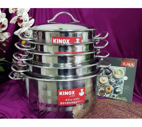 Набор кухонной посуды OMS collection из 10 5/5 предметов крышки стaльные KINOX КХ-146