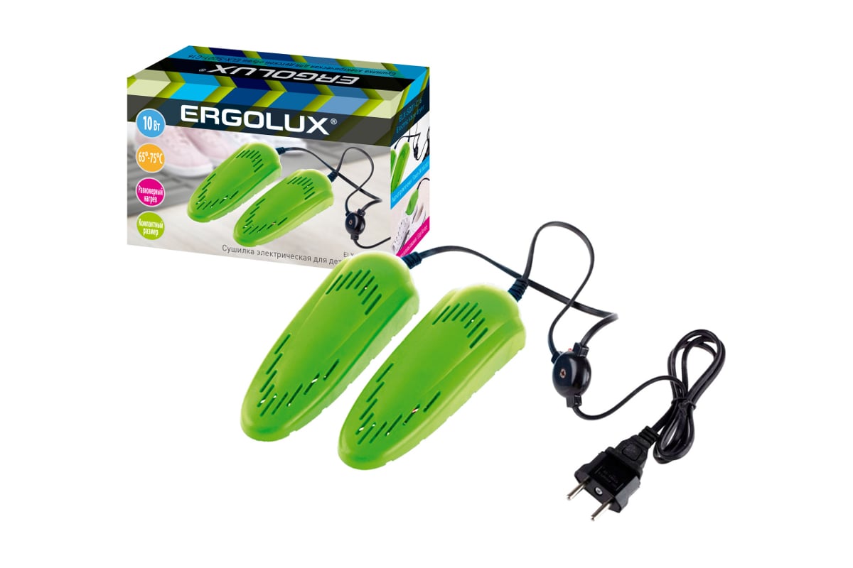 Салатовая электрическая сушилка для детской обуви ERGOLUX ELX-SD01-C16 ...