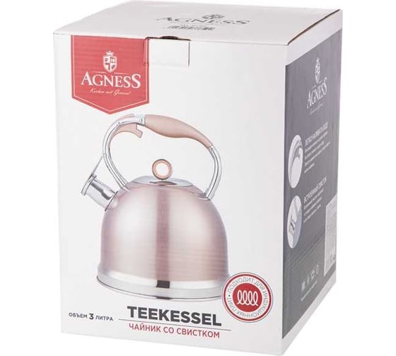 Чайник Agness со свистком, 3 л 937-851