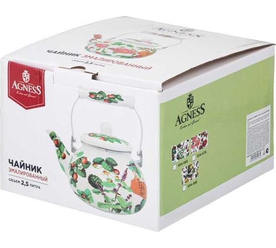 Эмалированный чайник Agness серия Шиповник 934-576