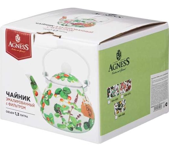 Эмалированный чайник Agness серия Фруктовая корзина 934-565
