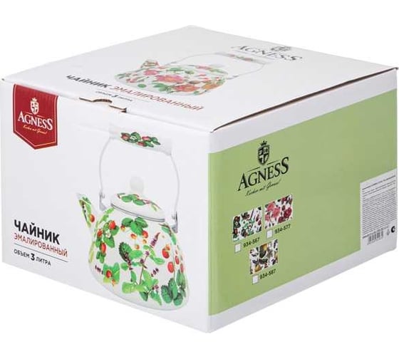 Эмалированный чайник Agness серия Фруктовая корзина 934-567