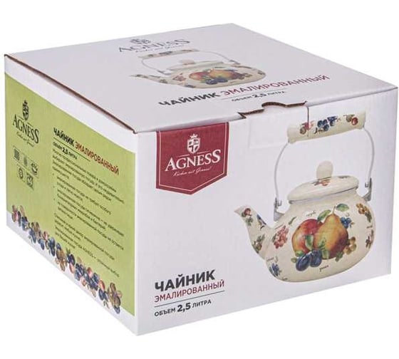 Эмалированный чайник Agness серия Маки 934-446